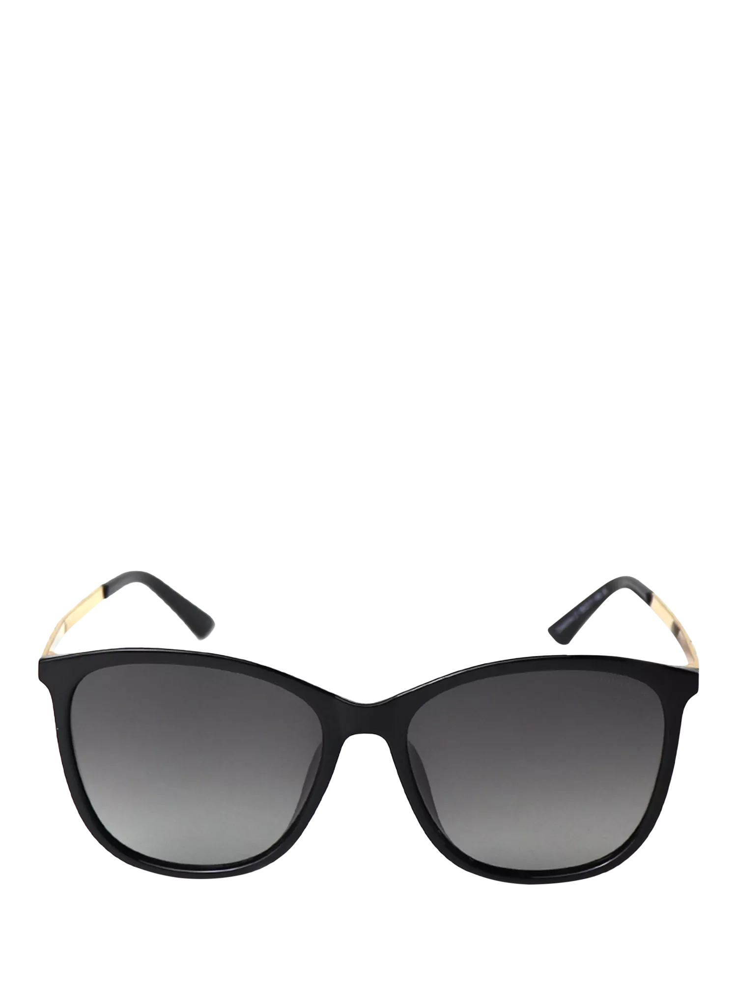 TUTTI oversized polarised sunglasses black gradient gold arms, UK version