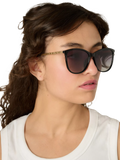 TUTTI oversized polarised sunglasses black gradient gold arms, UK version