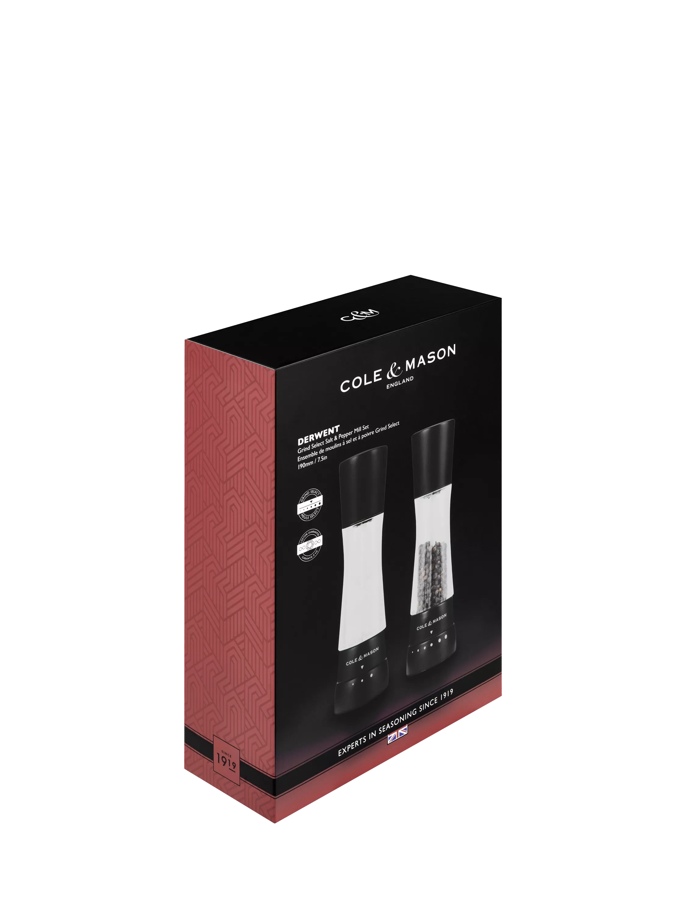 Cole & Mason Derwent salt and pepper mill set matt black - British product