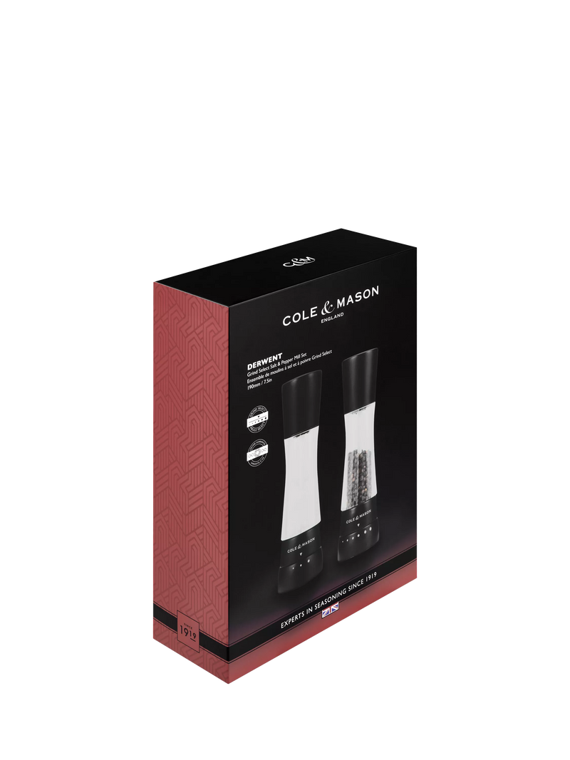 Cole & Mason Derwent salt and pepper mill set matt black - British product