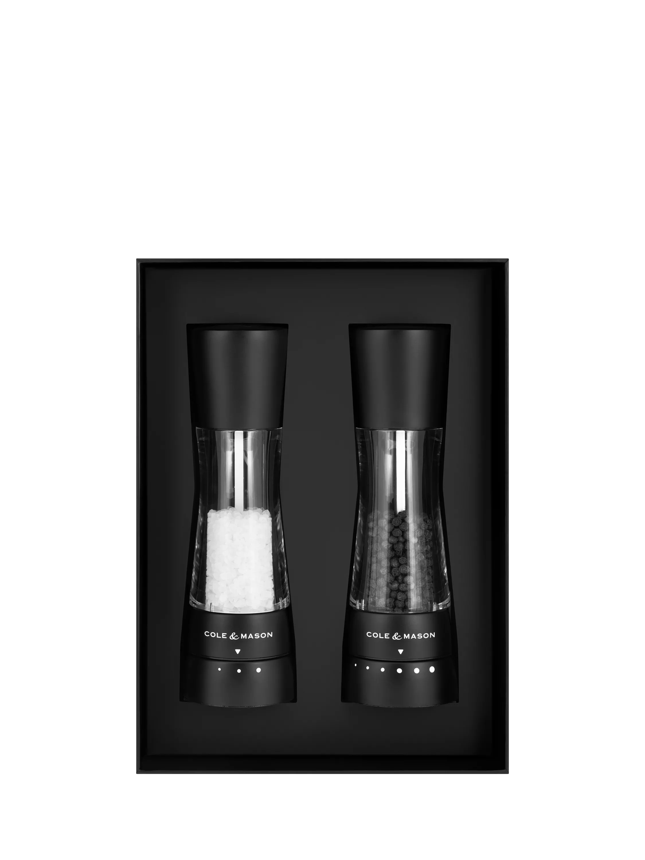 Cole & Mason Derwent salt and pepper mill set matt black - British product