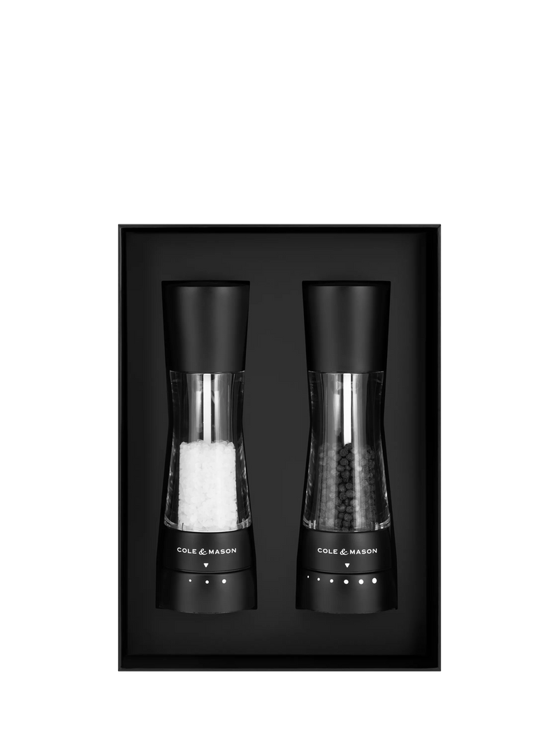 Cole & Mason Derwent salt and pepper mill set matt black - British product