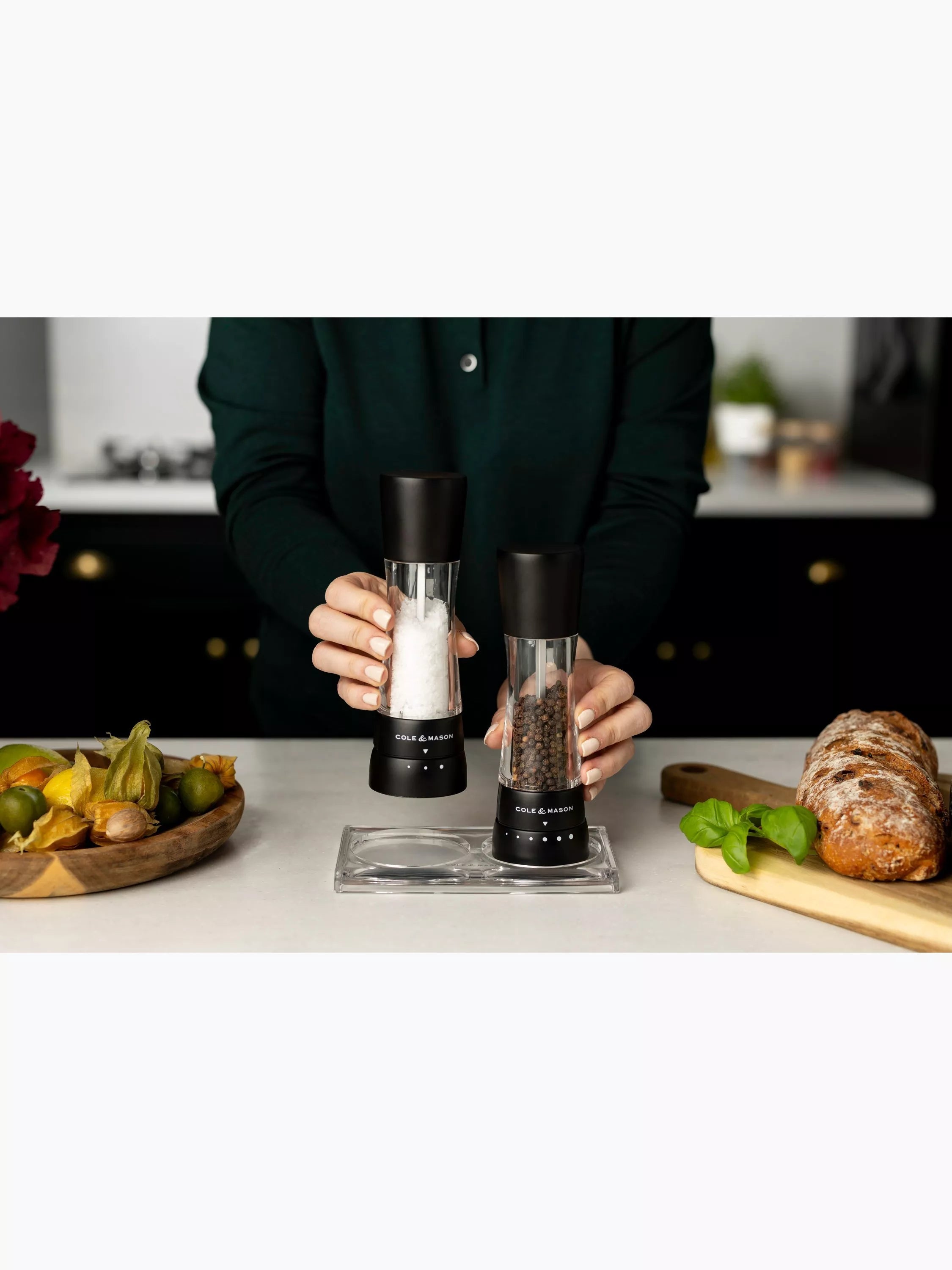 Cole & Mason Derwent salt and pepper mill set matt black - British product