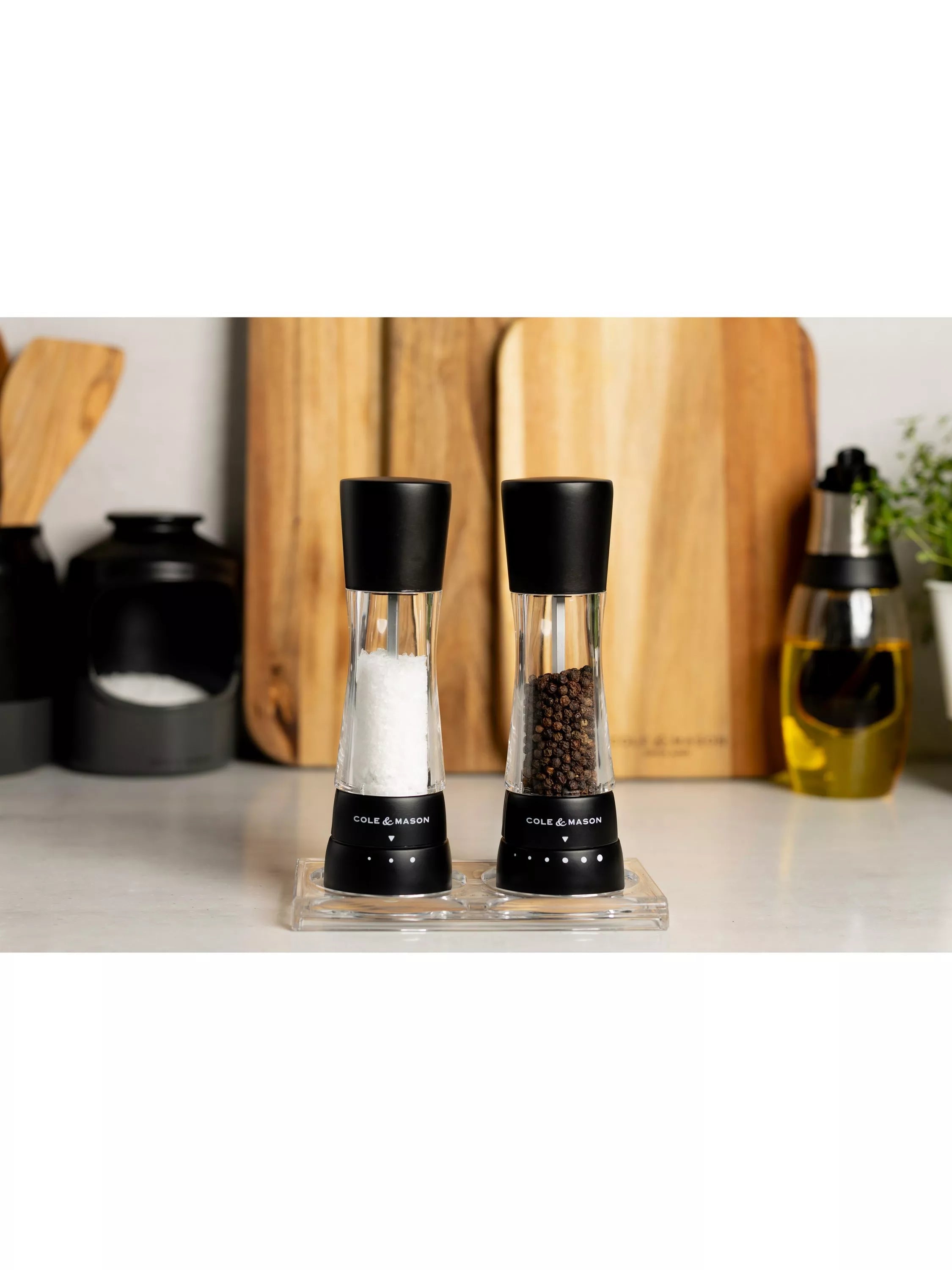 Cole & Mason Derwent salt and pepper mill set matt black - British product