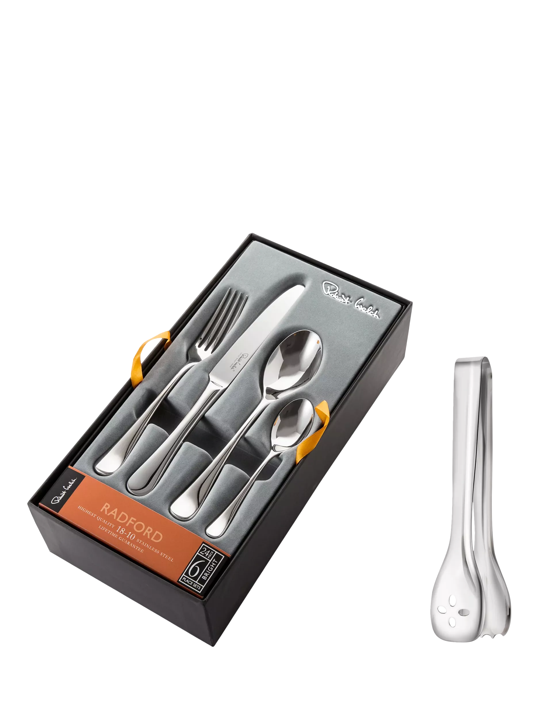 Robert Welch Radford Bright serving tongs stainless steel, UK version