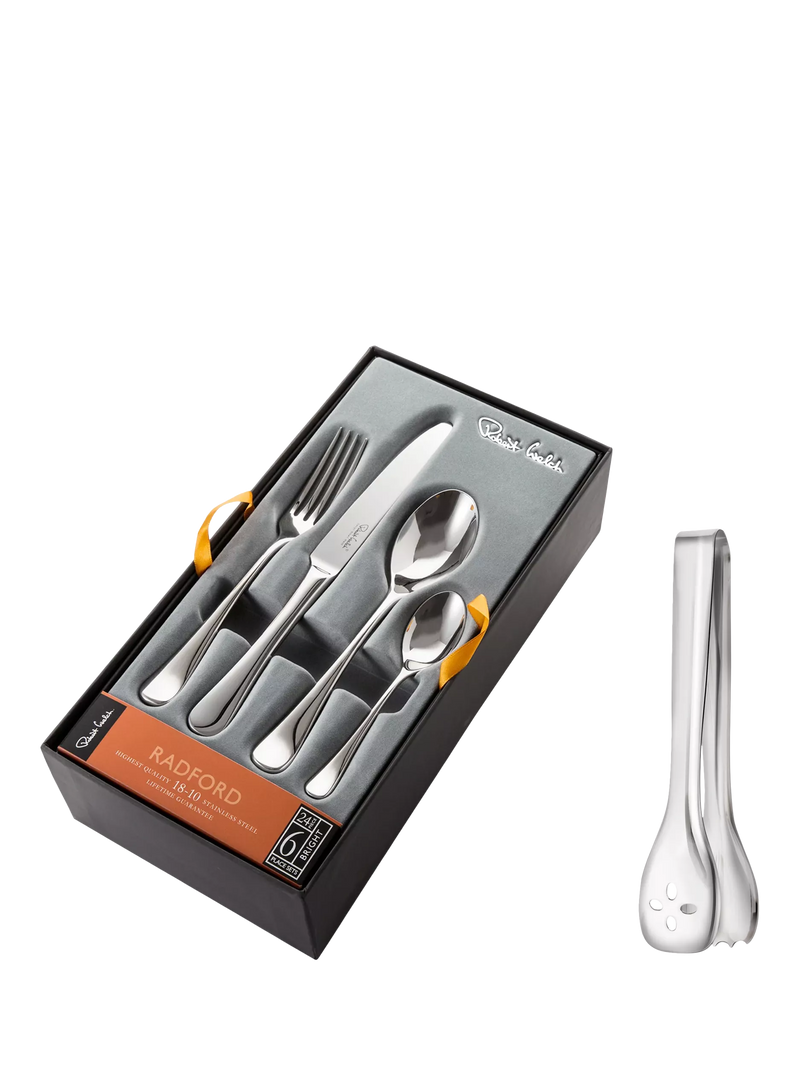 Robert Welch Radford Bright serving tongs stainless steel, UK version