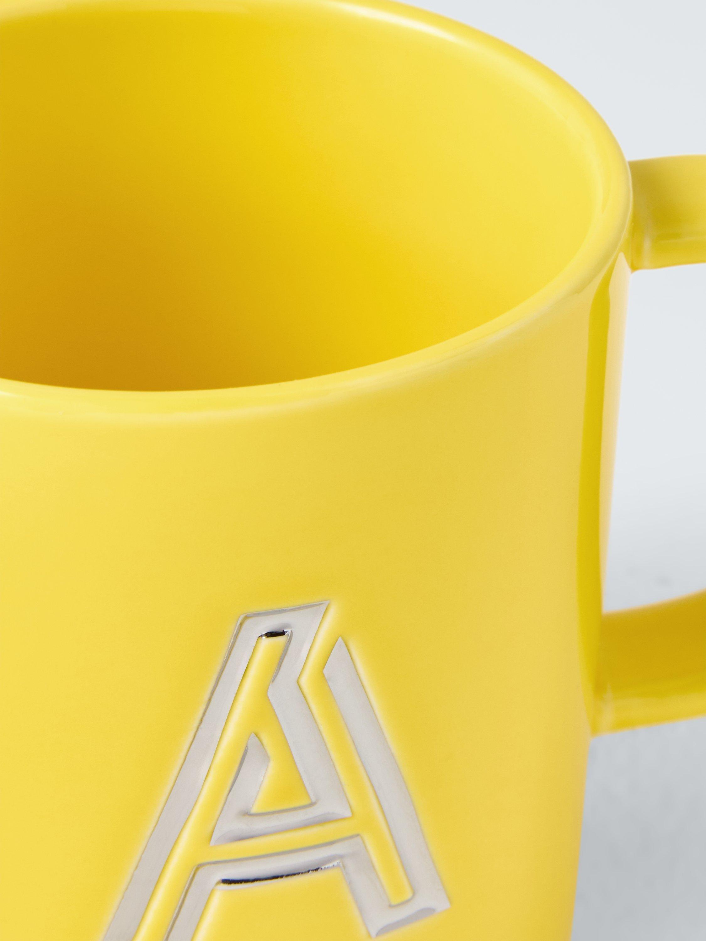 John Lewis embossed alphabet fine china mug 320ml, imported from the UK