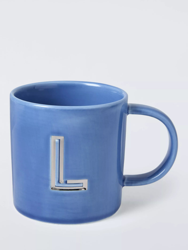John Lewis Embossed Alphabet Fine China Mug 320ml