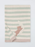 John Lewis green bear stripe blanket 75x100 cm (British brand)