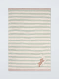 John Lewis green bear stripe blanket 75x100 cm (British brand)