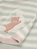 John Lewis green bear stripe blanket 75x100 cm (British brand)