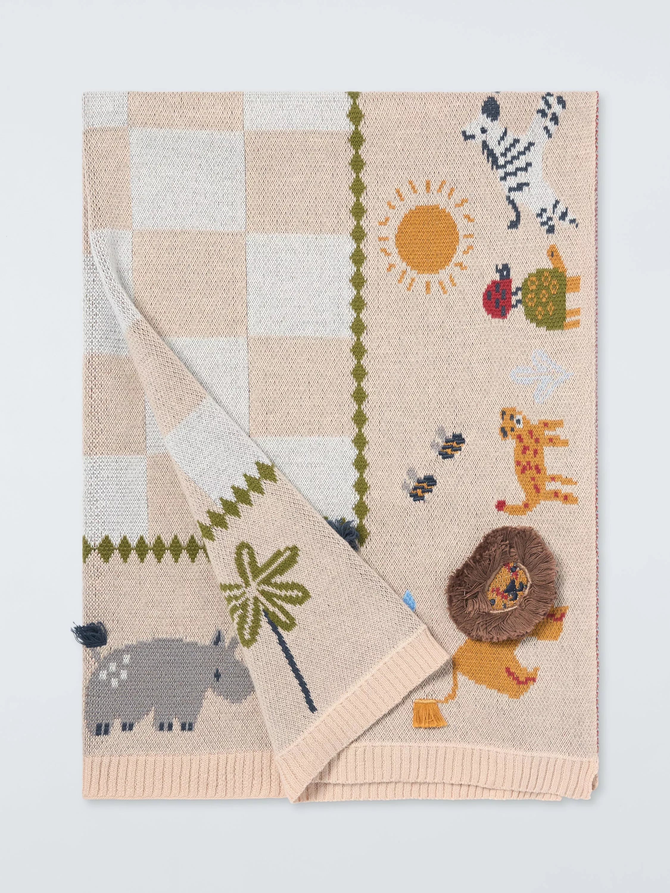 John Lewis safari knitted blanket 75x100 cm, imported from the UK