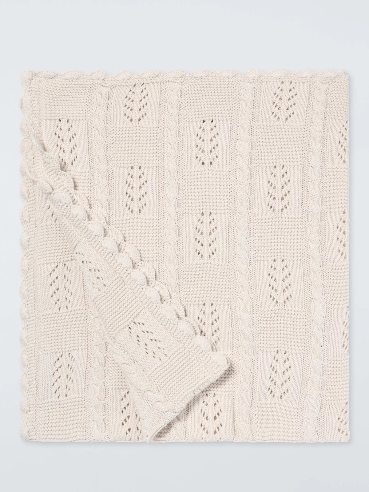 John Lewis scallop trim knitted blanket 80x100 cm - British product