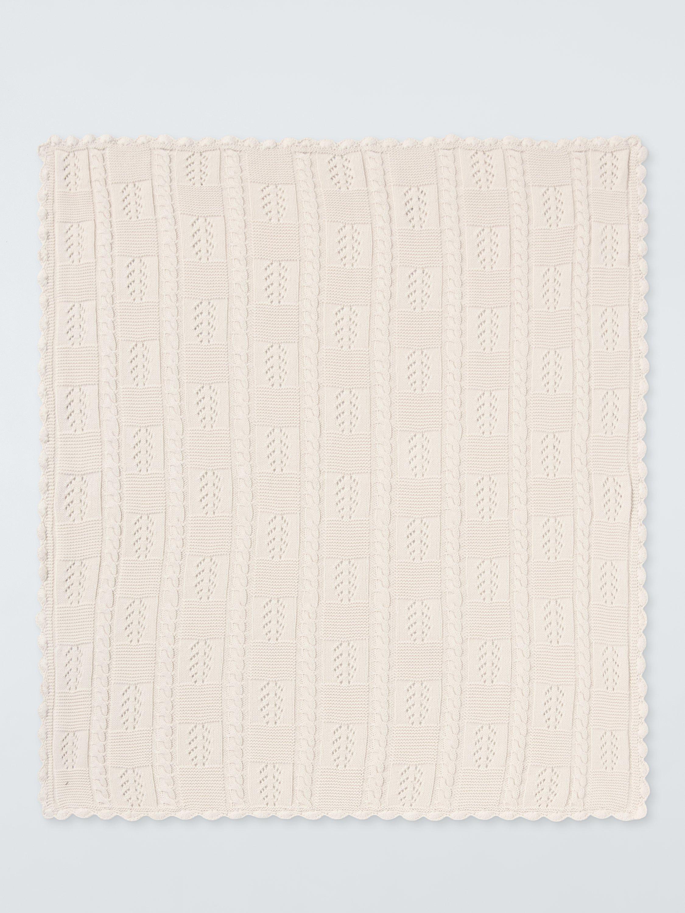 John Lewis scallop trim knitted blanket 80x100 cm - British product