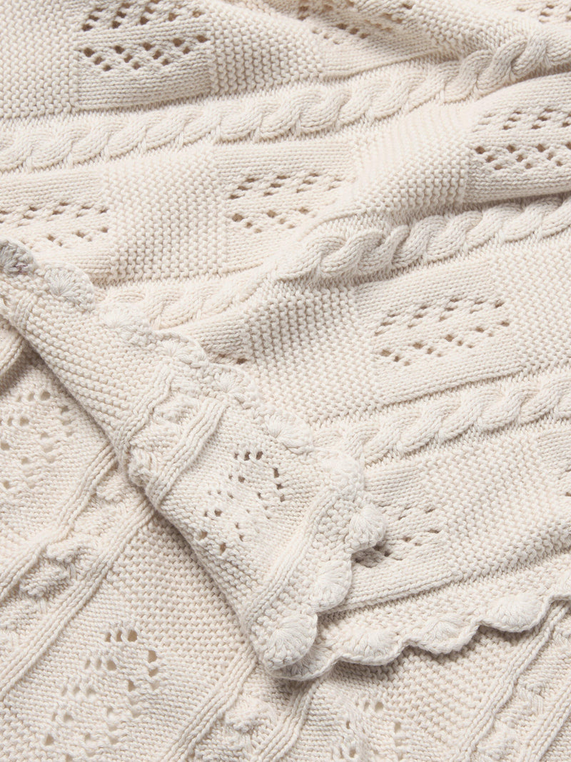 John Lewis scallop trim knitted blanket 80x100 cm - British product