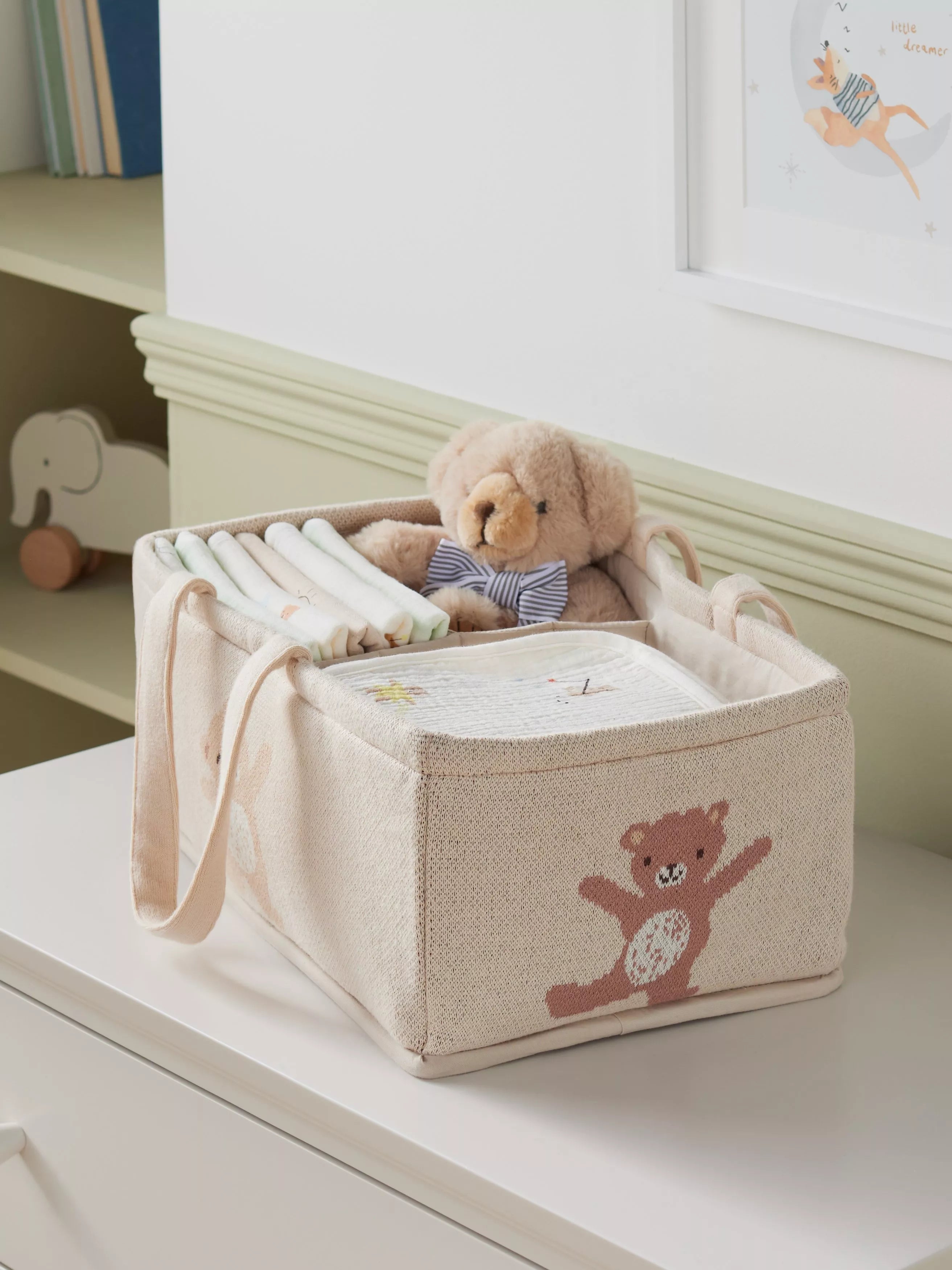 John Lewis Daydream Bear nappy caddy in brown, UK version
