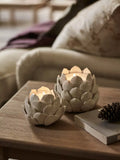 Neptune stoneware artichoke tealight candle holder off white, UK version