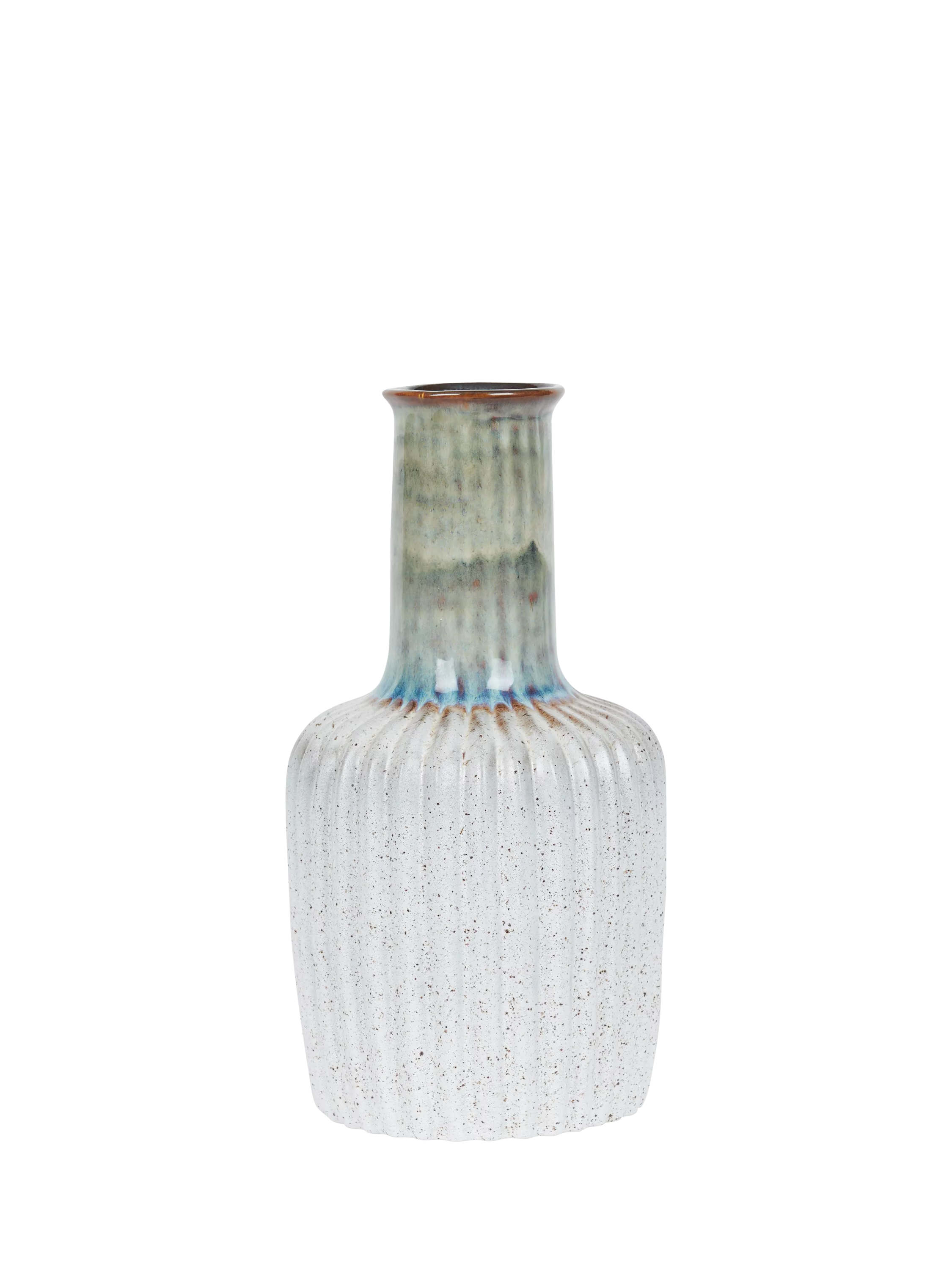 Neptune Potterne tall stoneware vase 30cm blue, imported from the UK
