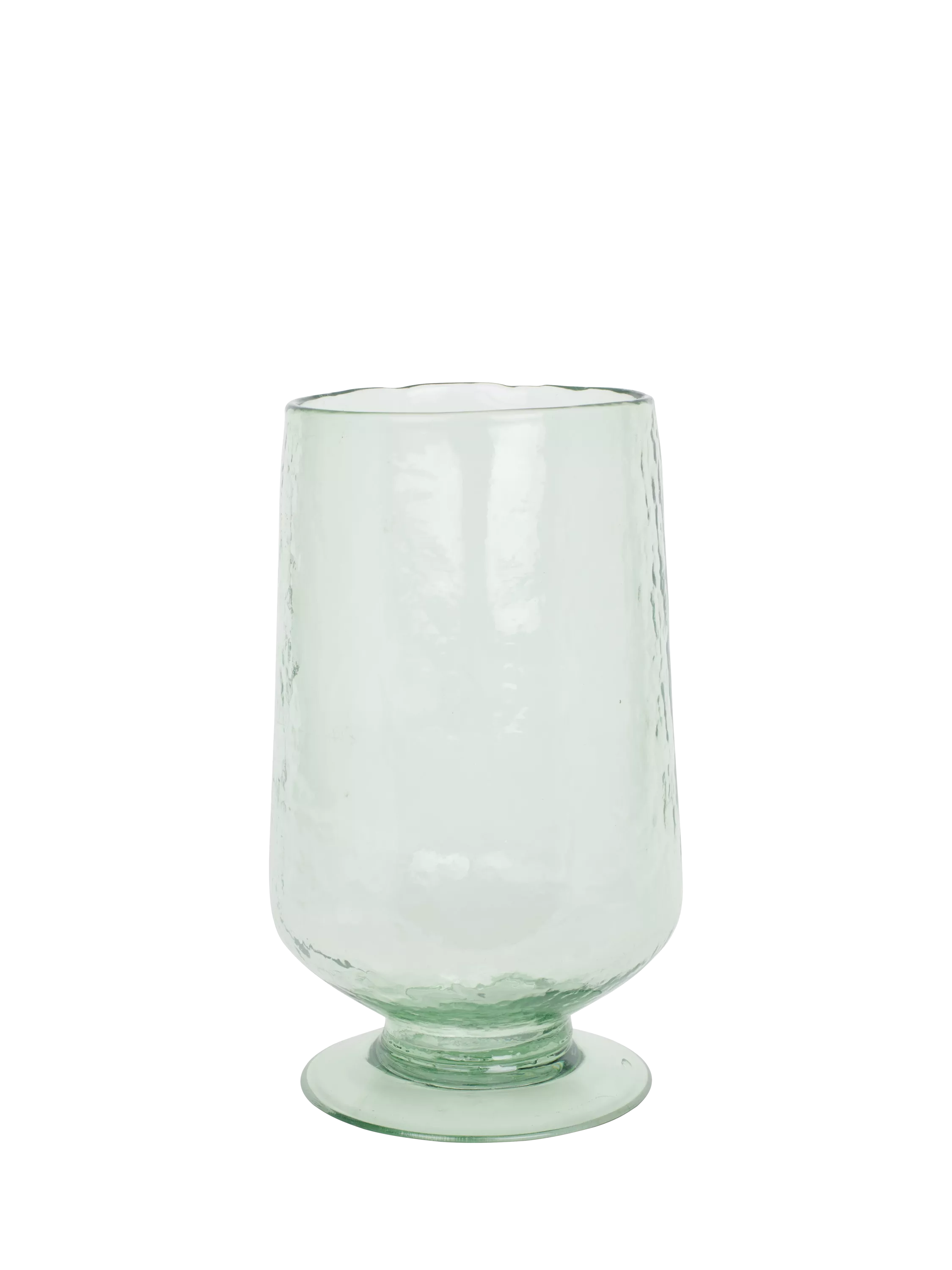 Neptune hammered glass hurricane vase H30.5cm, imported from the UK