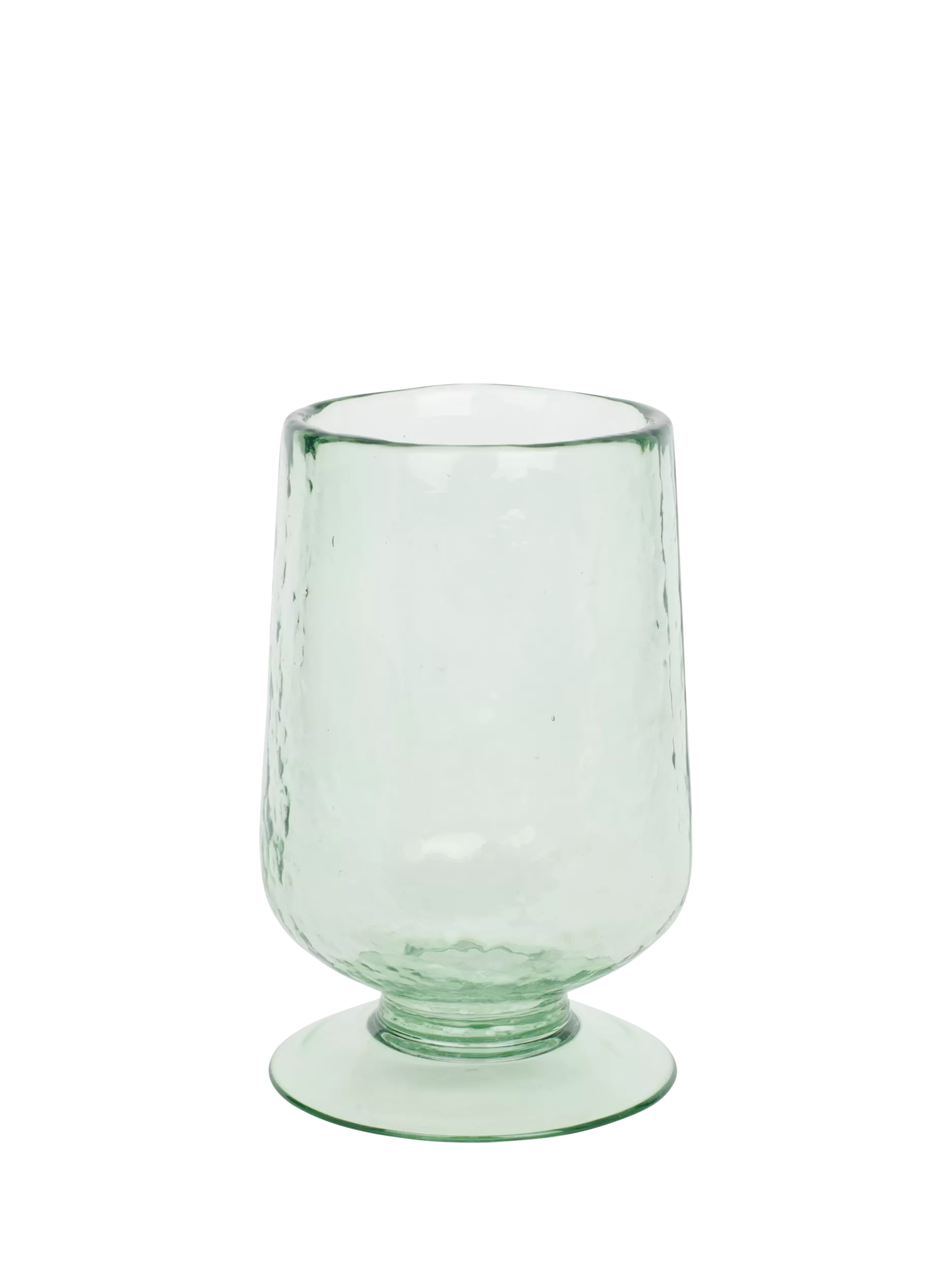 Neptune hammered glass hurricane vase green 22cm, imported from the UK
