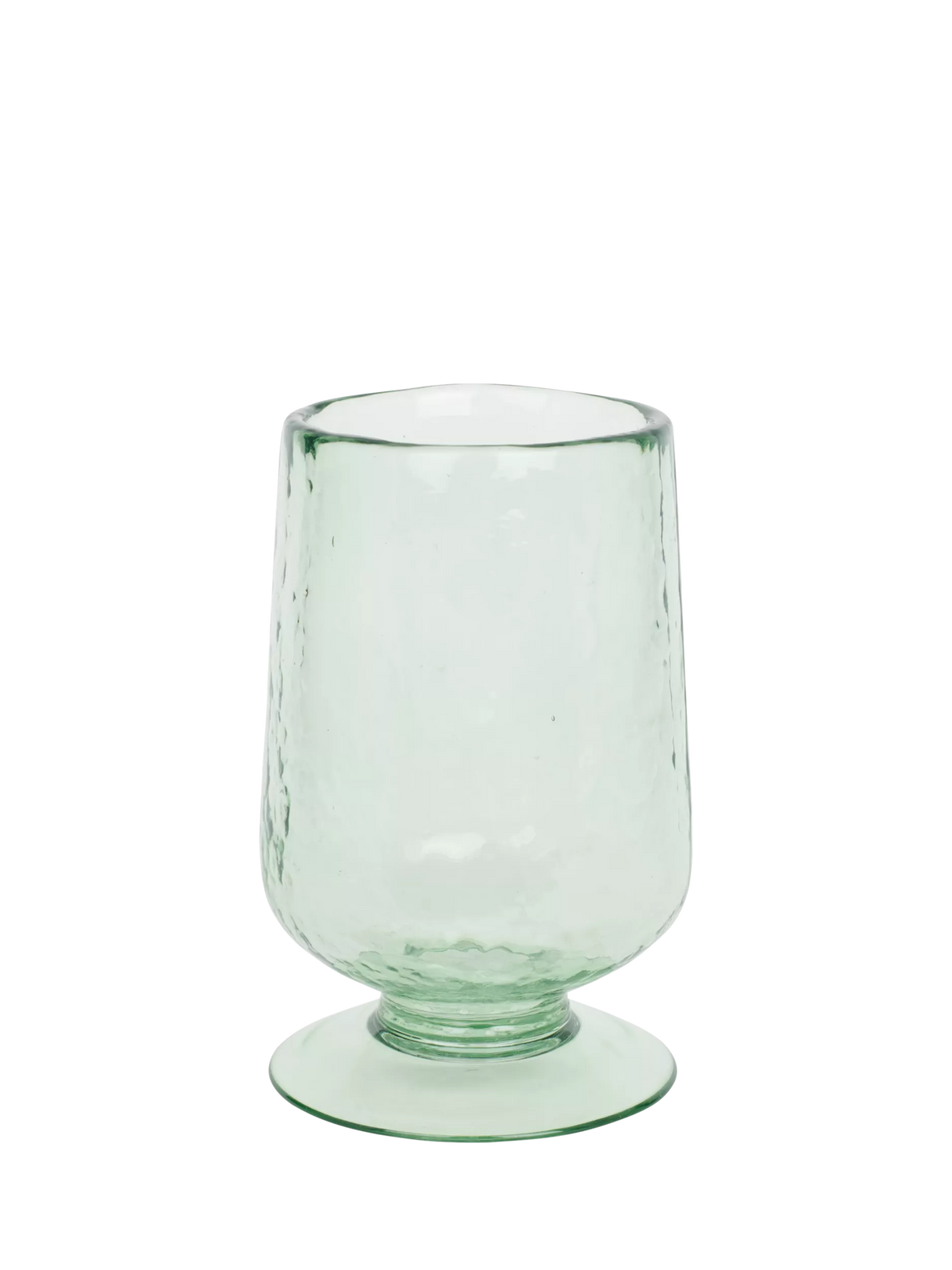 Neptune hammered glass hurricane vase green 22cm, imported from the UK