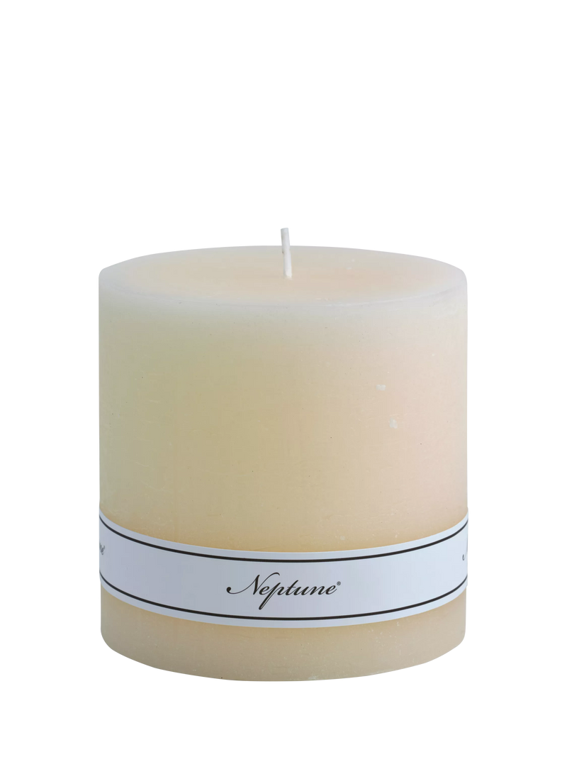 Neptune unscented wax pillar candle 680g (British brand)