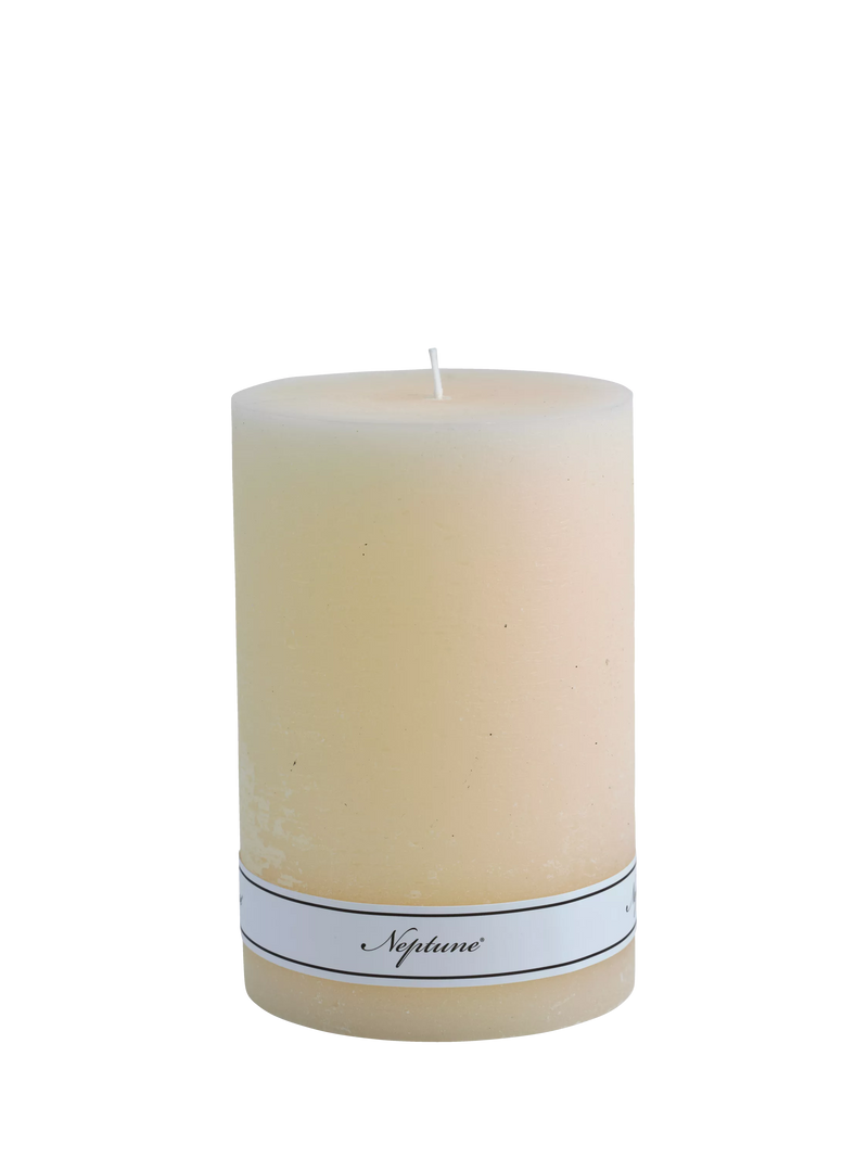 Neptune unscented wax pillar candle 1kg Calico - British product