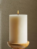 Neptune unscented wax pillar candle 1kg Calico - British product