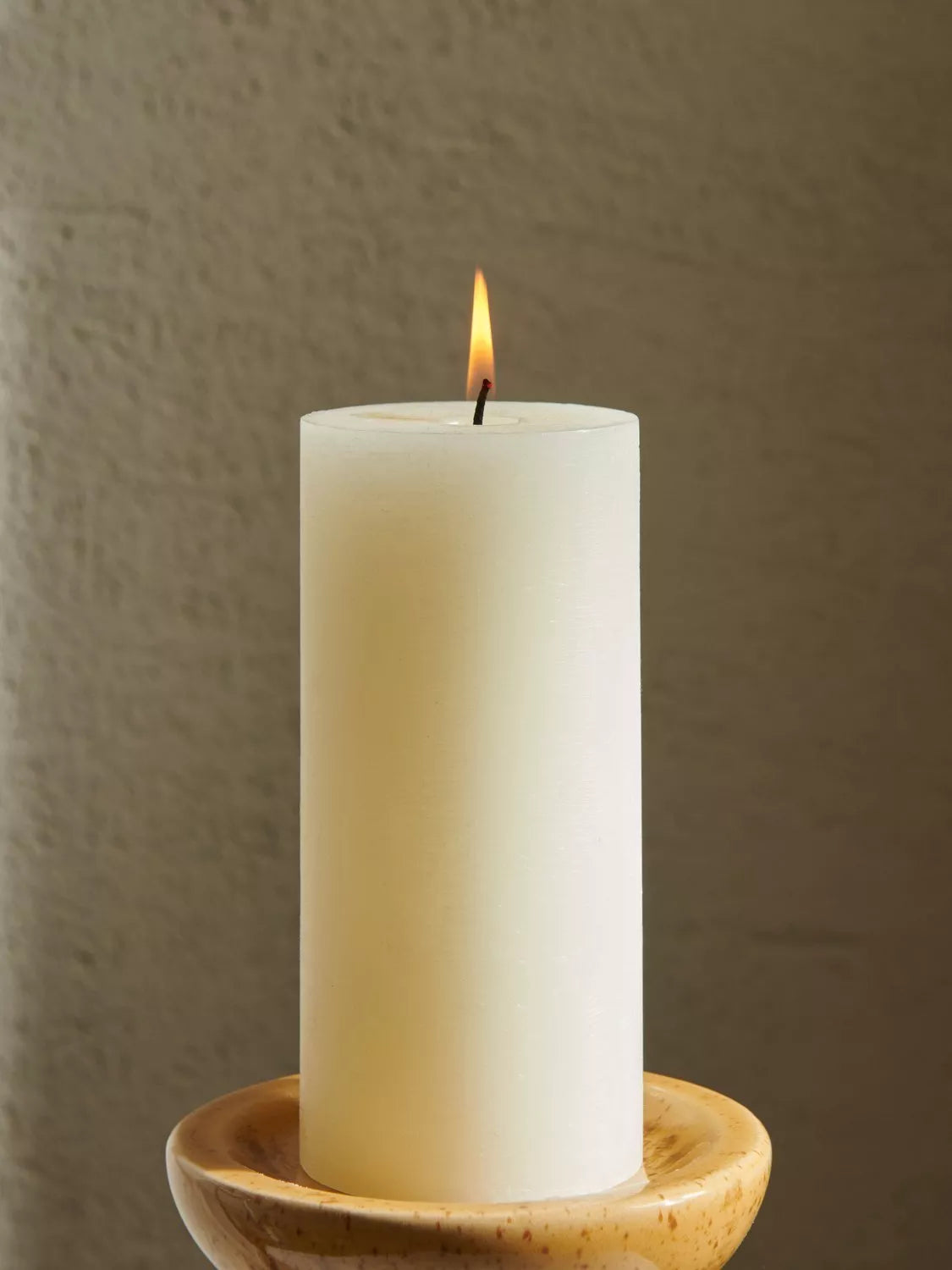 Neptune unscented wax pillar candle 500g, imported from the UK