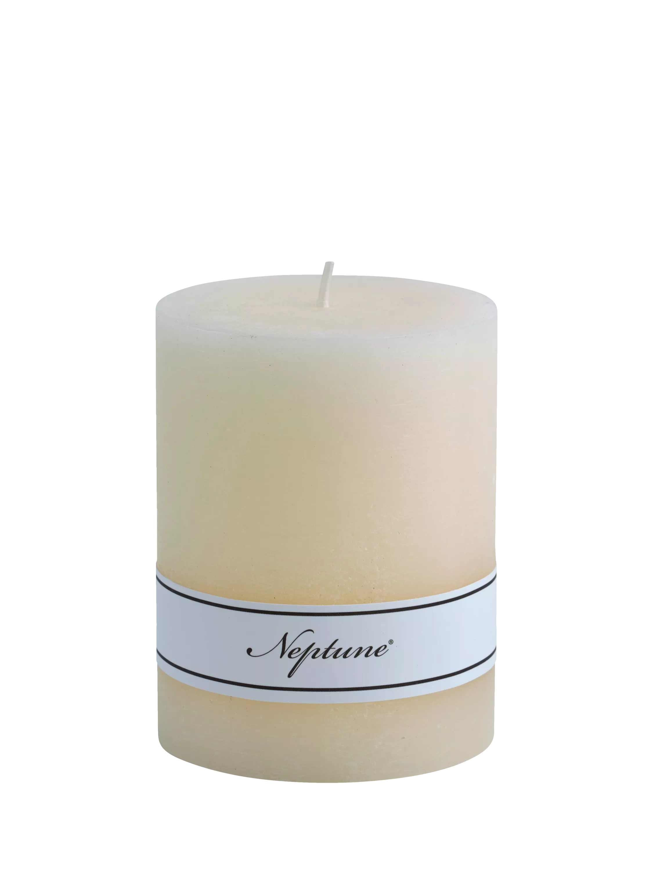 Neptune Blyton unscented wax pillar candle calico 300g (British brand)