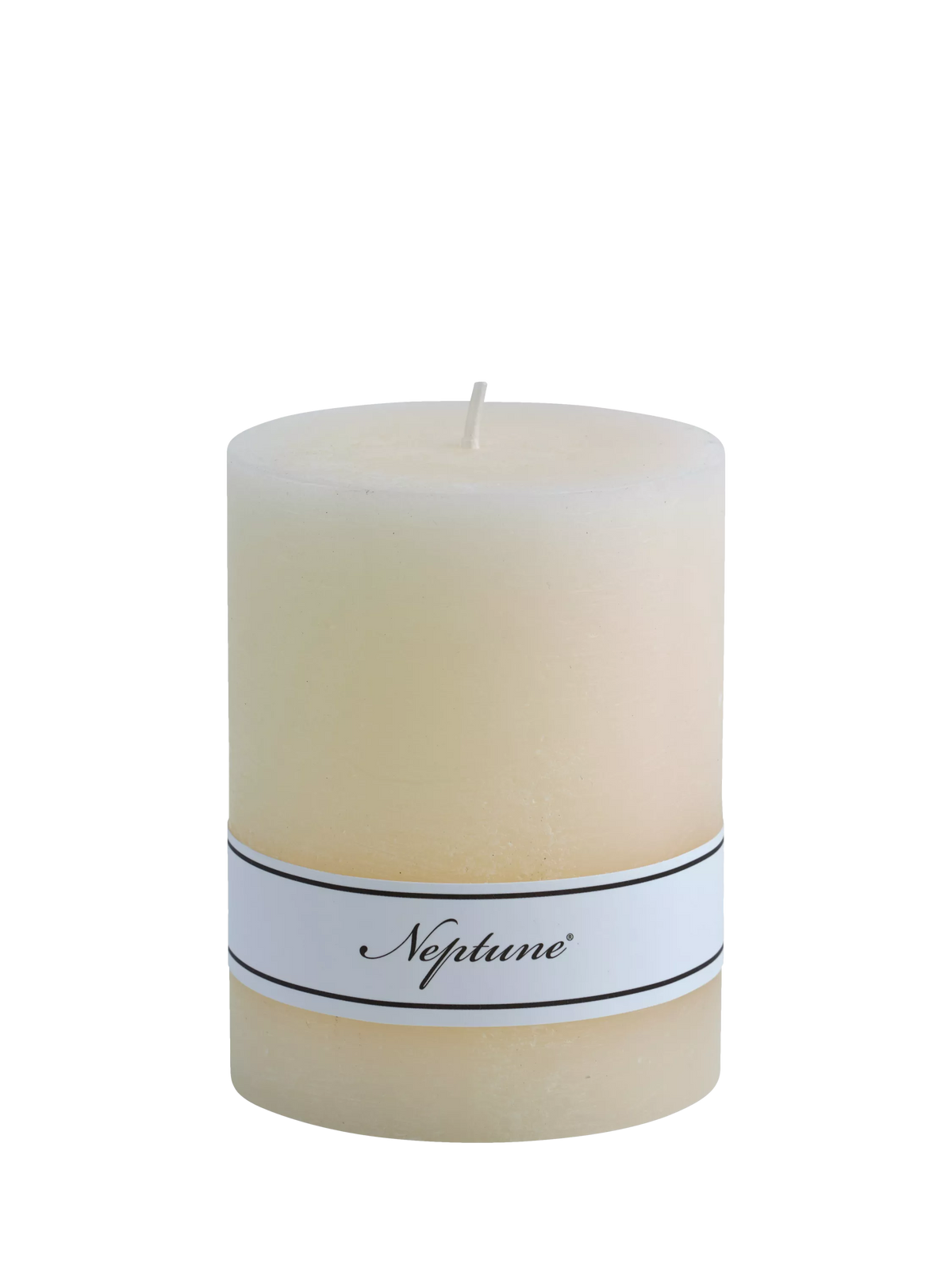Neptune Blyton unscented wax pillar candle calico 300g (British brand)