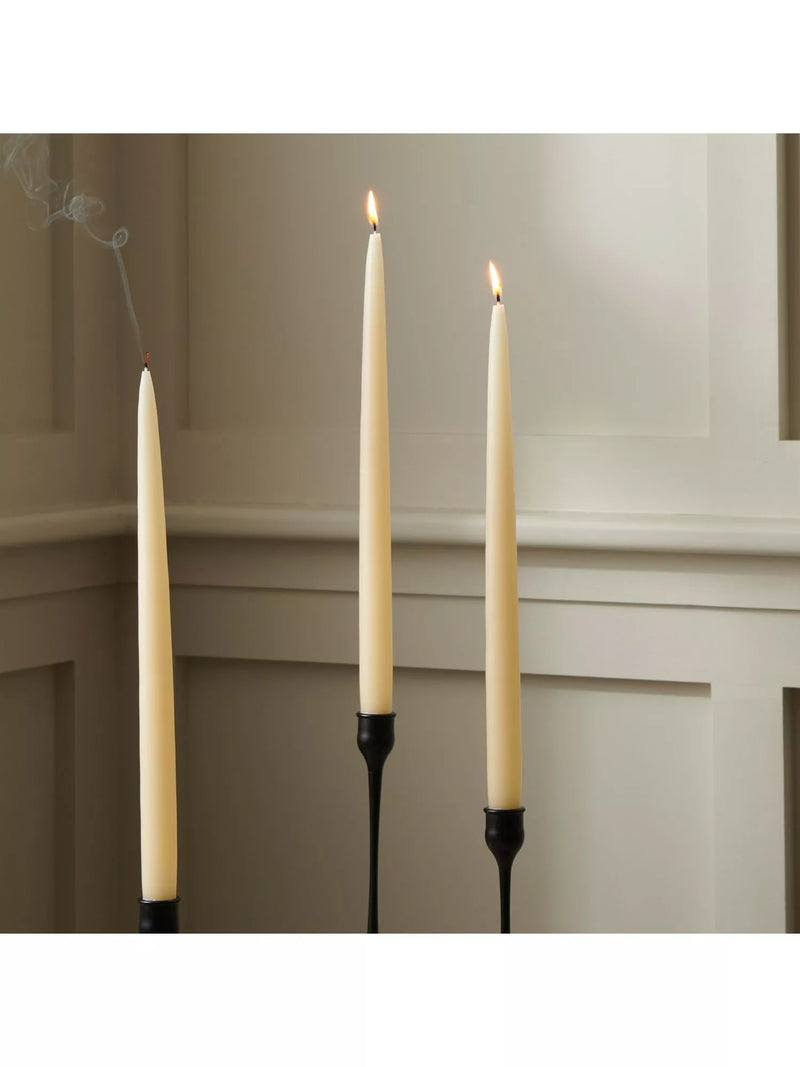 Neptune Nightingale tapered dinner candles Calico pack of 4 (British brand)