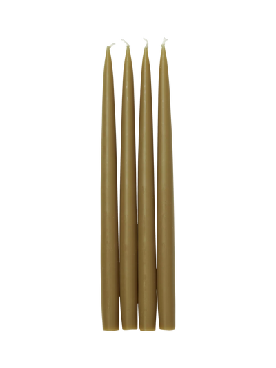 John Lewis Neptune Nightingale Tapered Dinner Candles, Olive, Pack of 4- Buy online at McGrocer