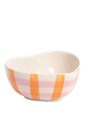 Caroline Gardner Check Heart Trinket Bowl in pink and orange (British brand)