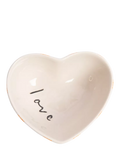 Caroline Gardner Check Heart Trinket Bowl in pink and orange (British brand)