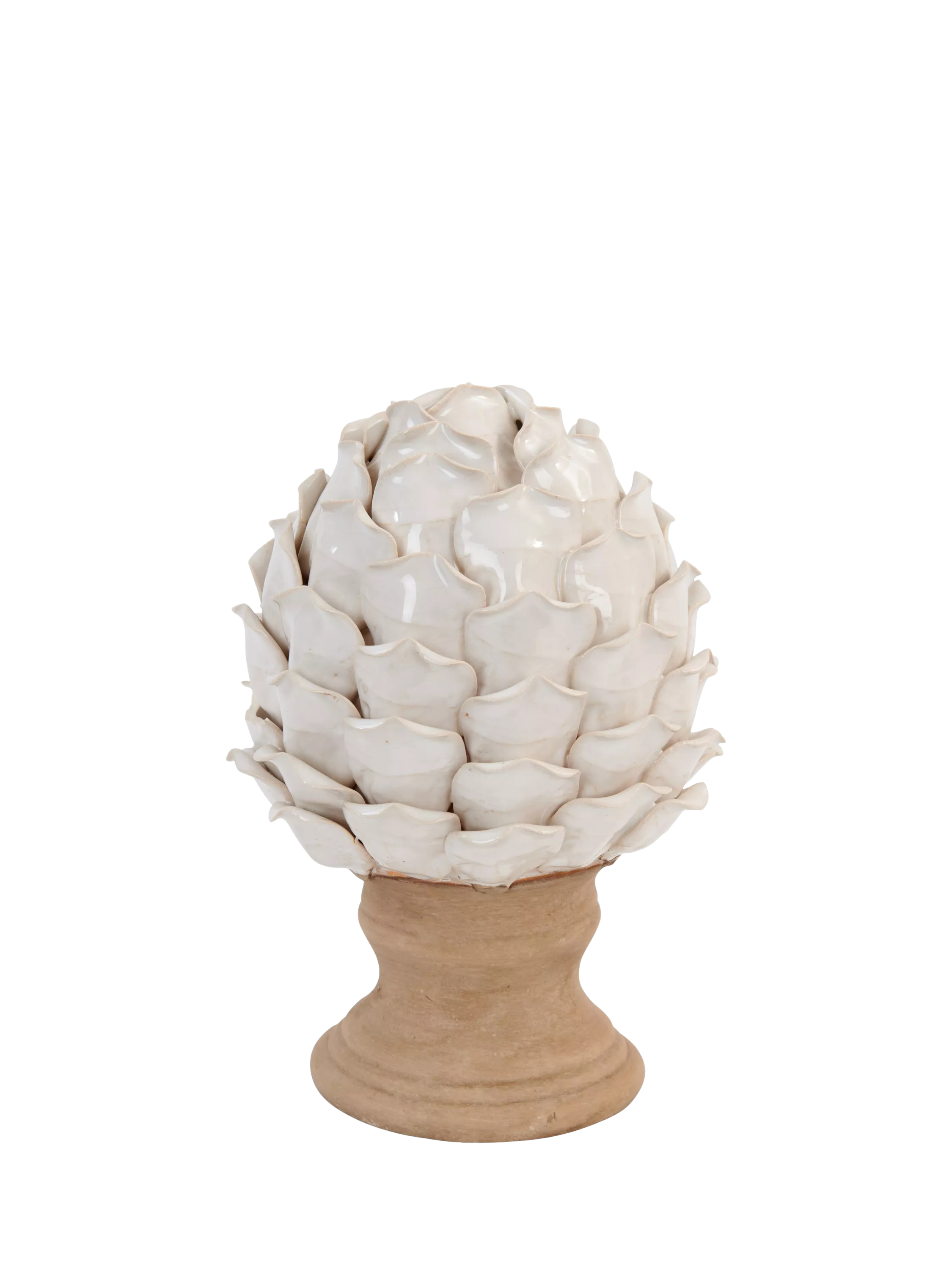 Neptune Suthfield Large Stoneware Artichoke Ornament, Off White