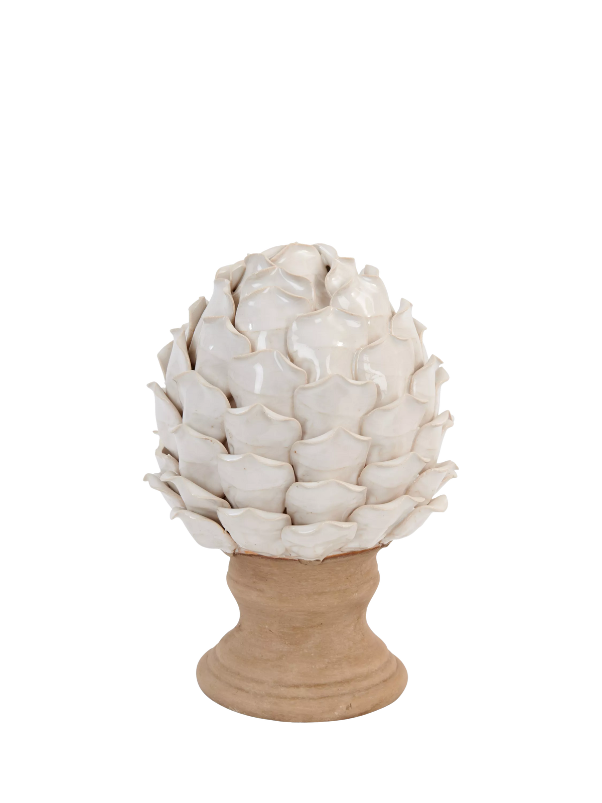 Neptune Suthfield Large Stoneware Artichoke Ornament, Off White