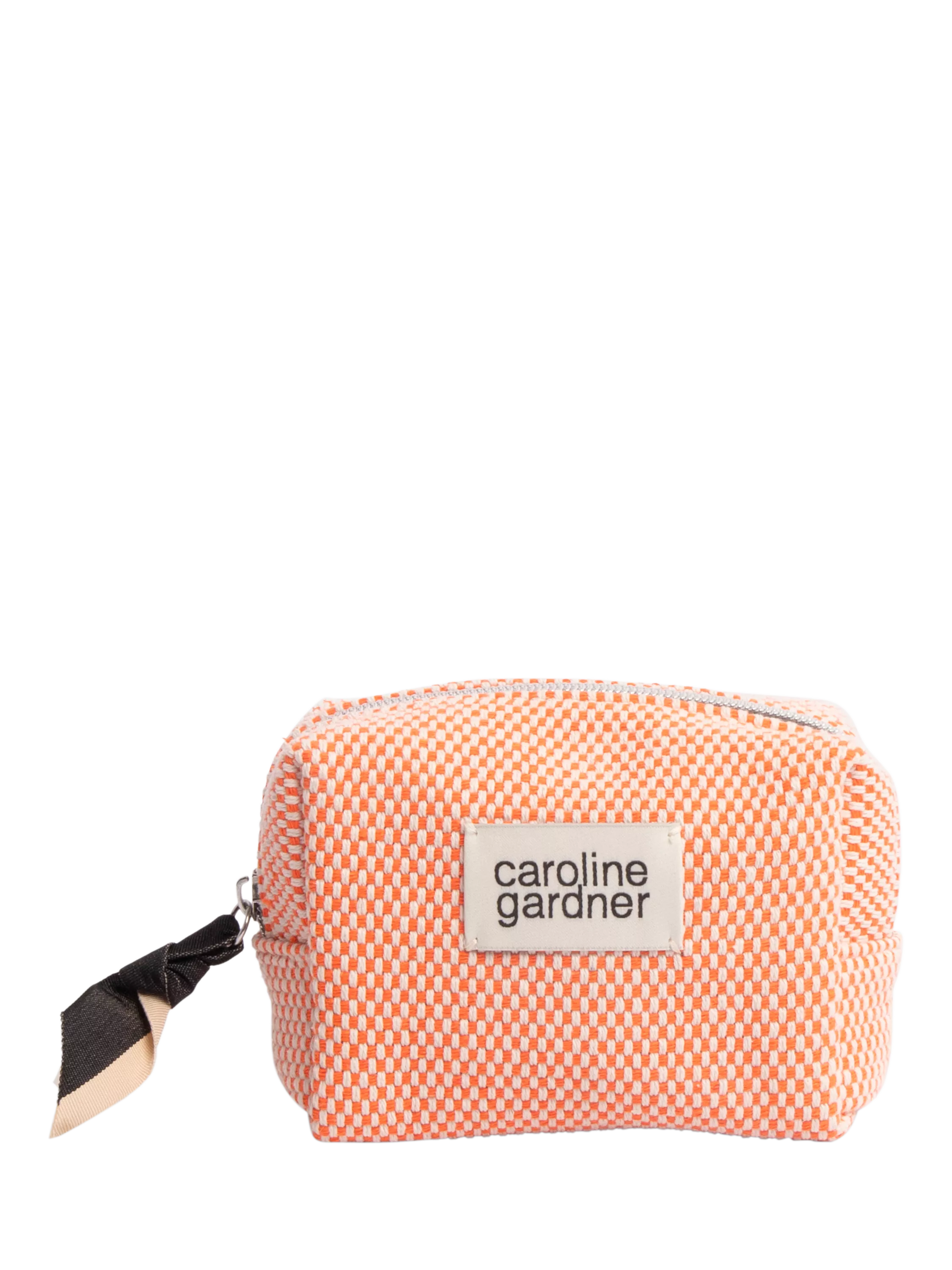 Caroline Gardner mini cosmetic bag orange checks, UK version