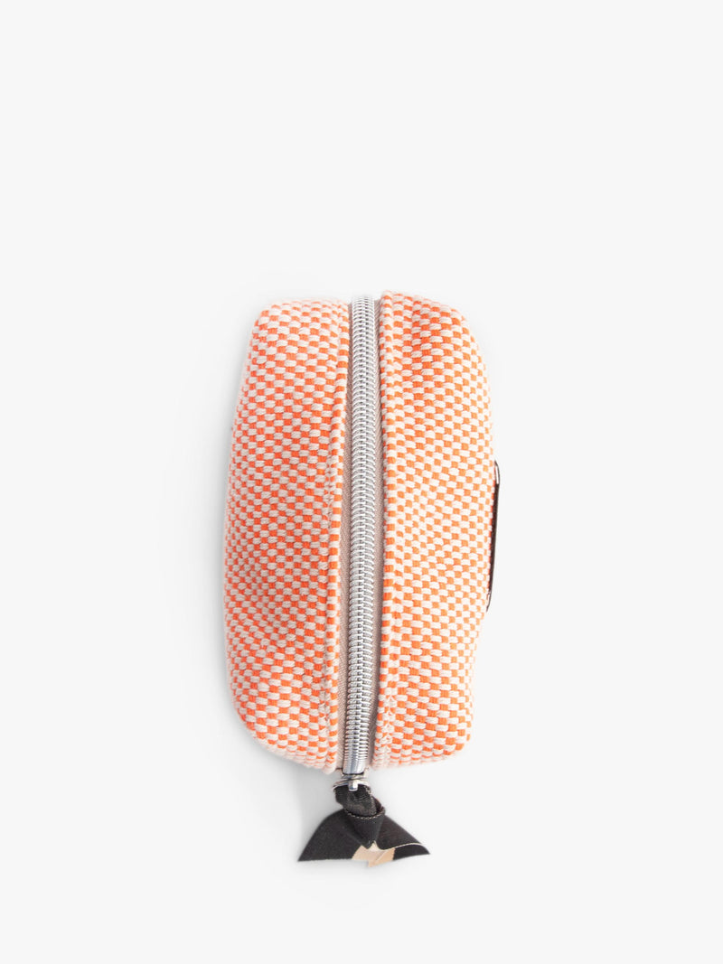 Caroline Gardner mini cosmetic bag orange checks, UK version