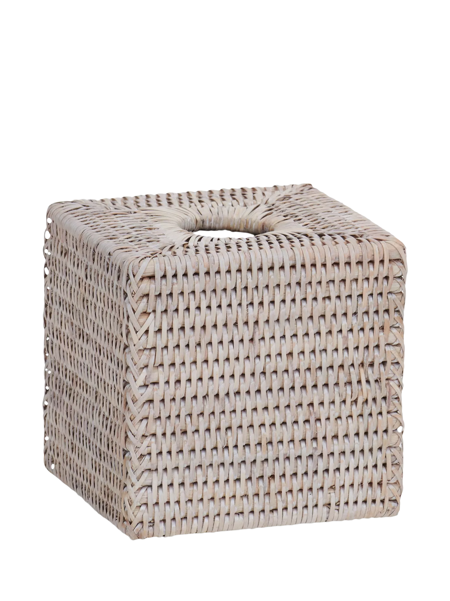 Neptune rattan tissue box natural white washed 14cm (British brand)
