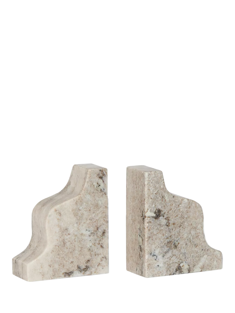 Neptune curved marble bookends set of two (British brand)