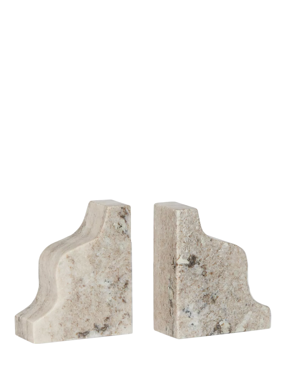 Neptune curved marble bookends set of two (British brand)