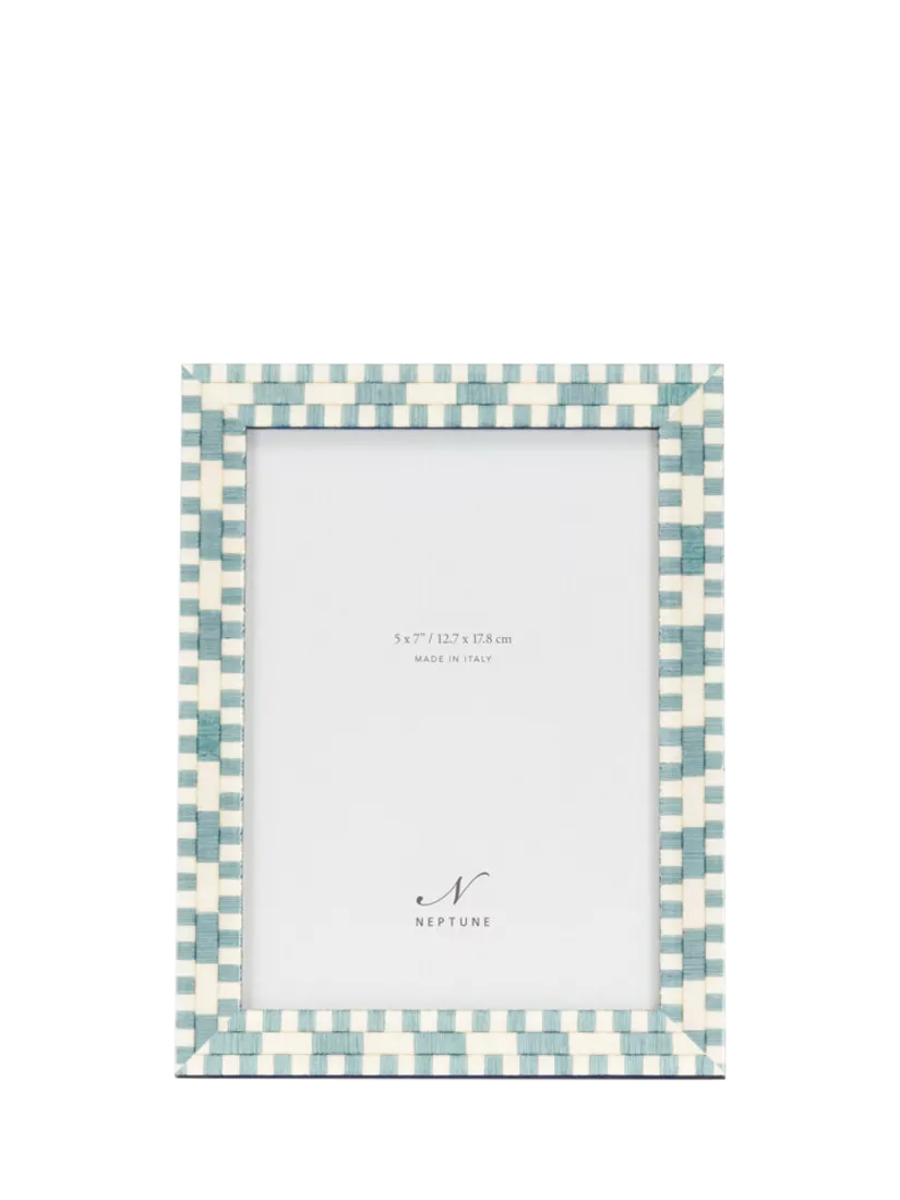 Neptune blue wood photo frame 5x7 inches, imported from the UK