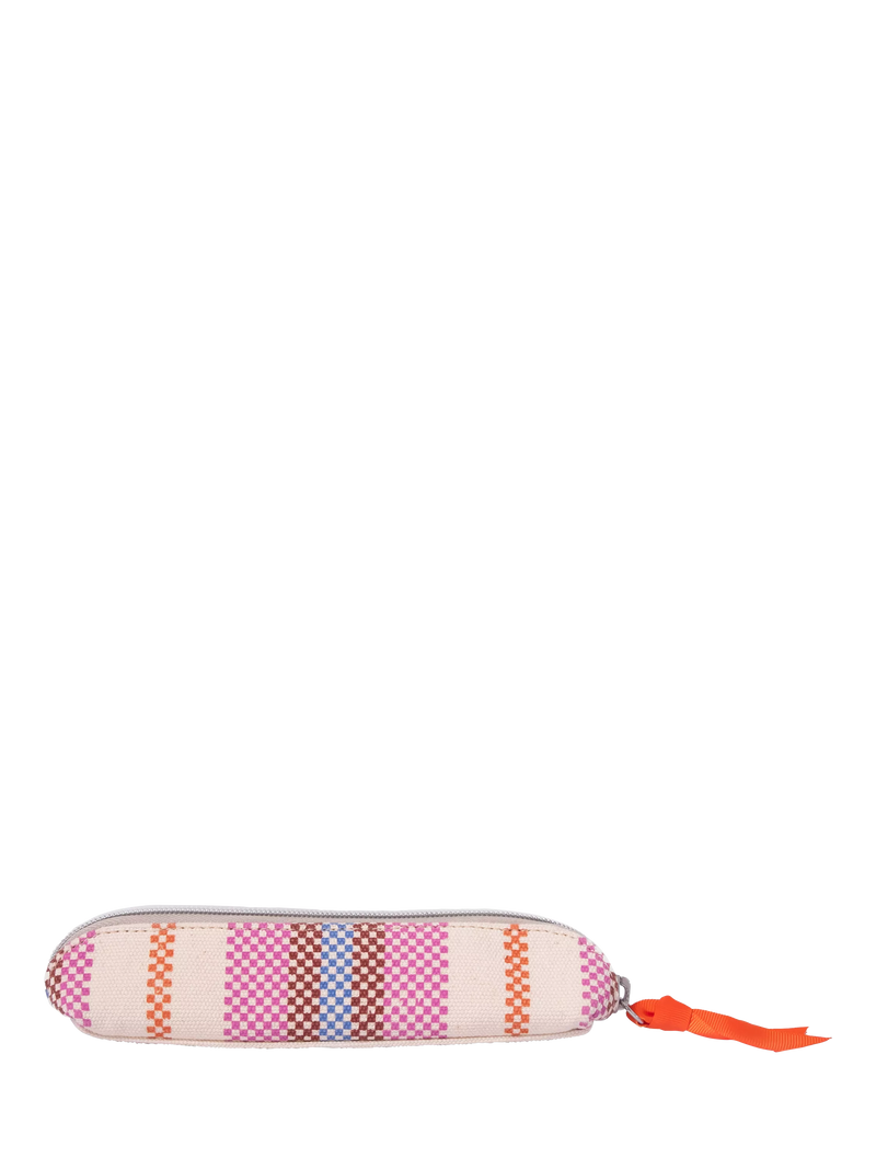 Caroline Gardner checkerboard slim pencil case check stripe - British product