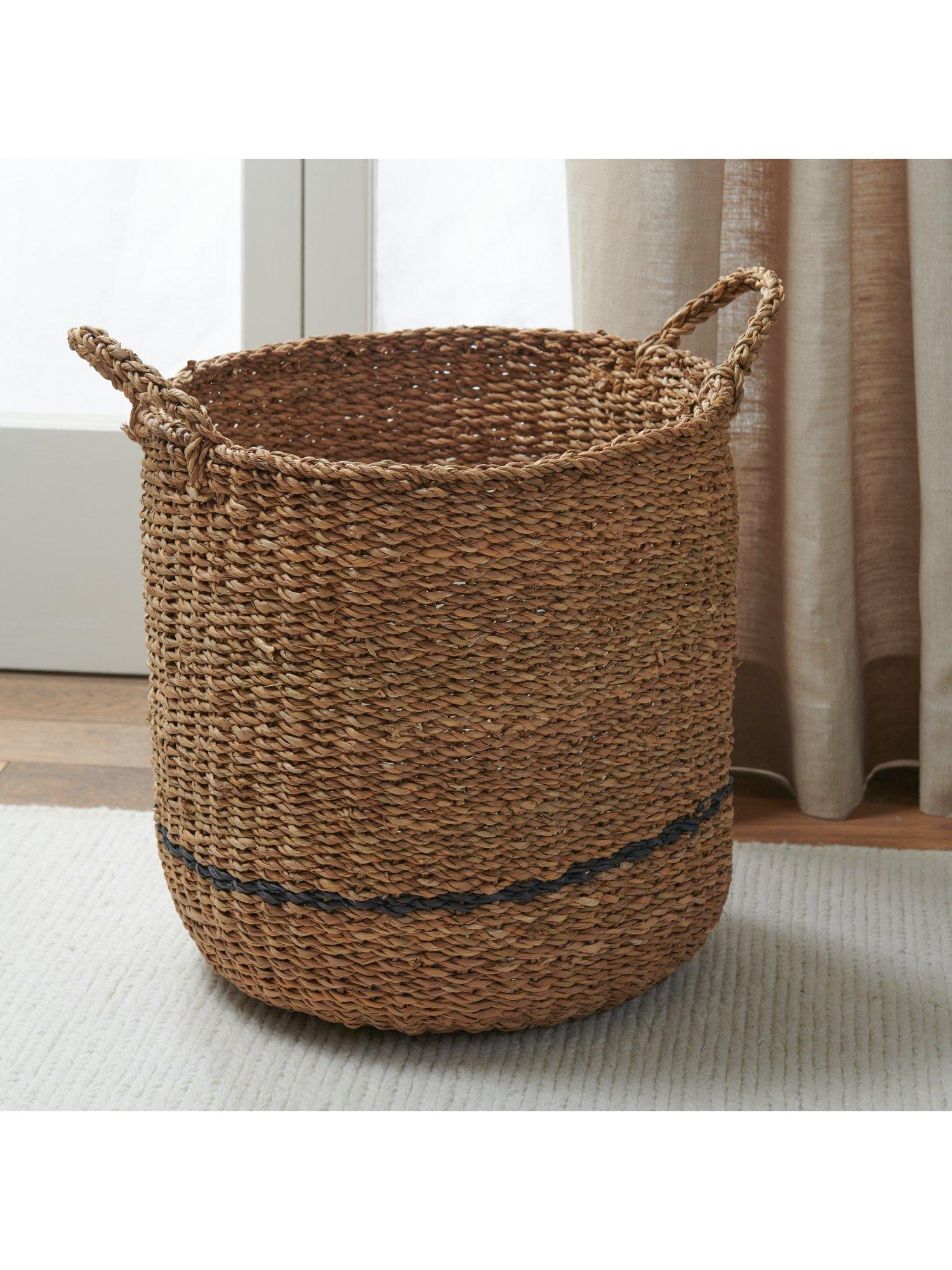 Neptune Redford large round woven seagrass basket, imported from the UK