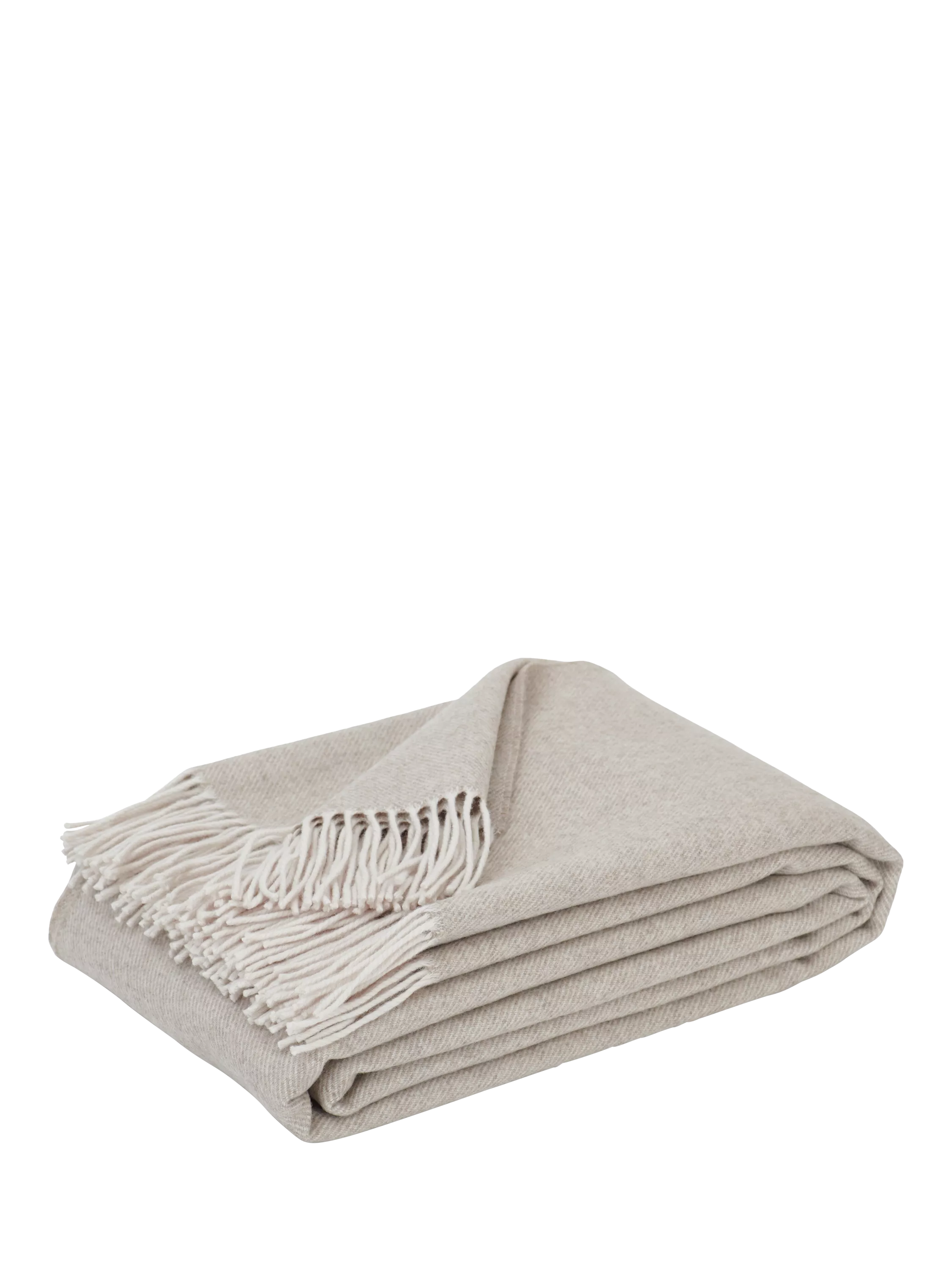 Neptune Sudbury Merino wool throw in natural taupe (British brand)