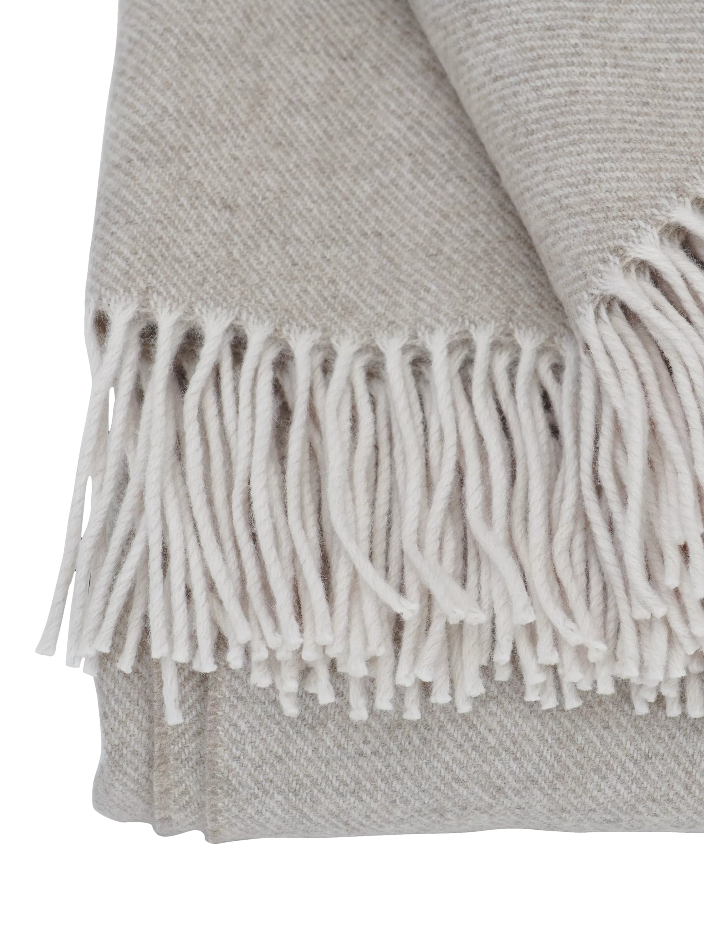 Neptune Sudbury Merino wool throw in natural taupe (British brand)