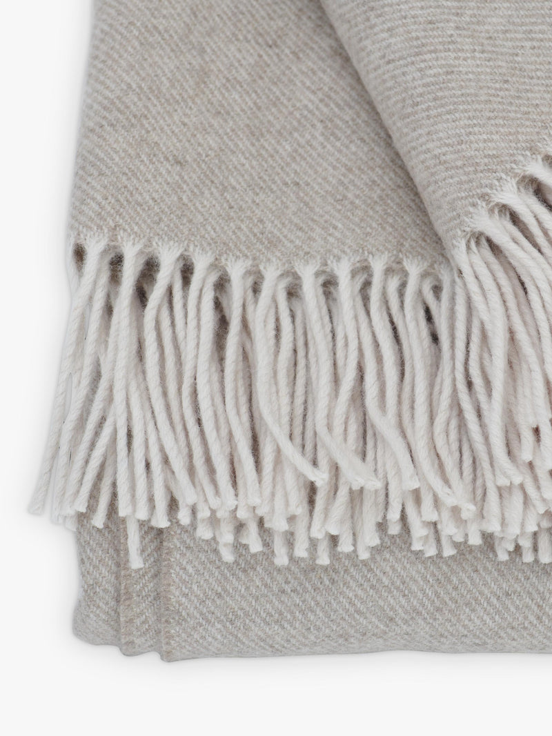 Neptune Sudbury Merino wool throw in natural taupe (British brand)