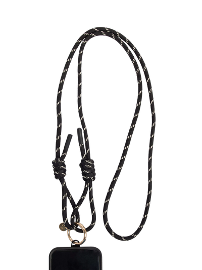 John Lewis Caroline Gardner Cord Long Phone Strap, Black- Buy online at McGrocer