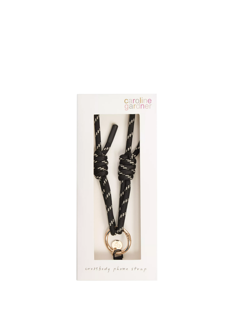 Caroline Gardner cord phone strap black (British brand)